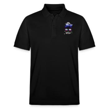 Russia - Stanley/Stella Unisex Organic Polo Shirt PREPSTER - black - Front - Roxy (174cm) & Andy (188cm)