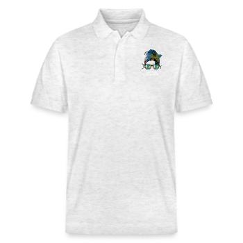St. Pierre und Miquelon - Stanley/Stella Unisex Bio-Poloshirt PREPSTER - Weiß meliert - Vorne - Roxy (174cm) & Andy (188cm)