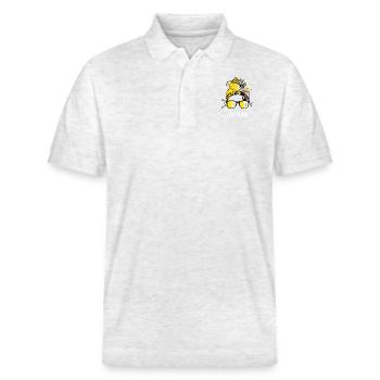 Vatican - Stanley/Stella Unisex Organic Polo Shirt PREPSTER - heather white - Front - Roxy (174cm) & Andy (188cm)