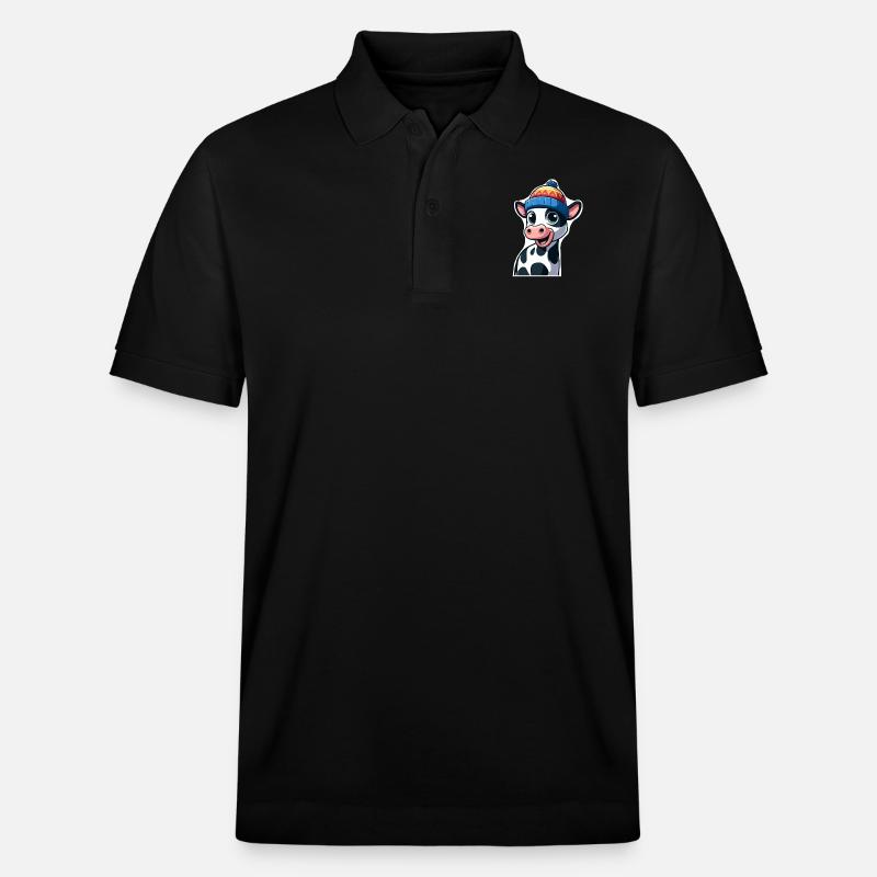 Kälbchen mit Mütze - Stanley/Stella Unisex Bio-Poloshirt PREPSTER - Schwarz