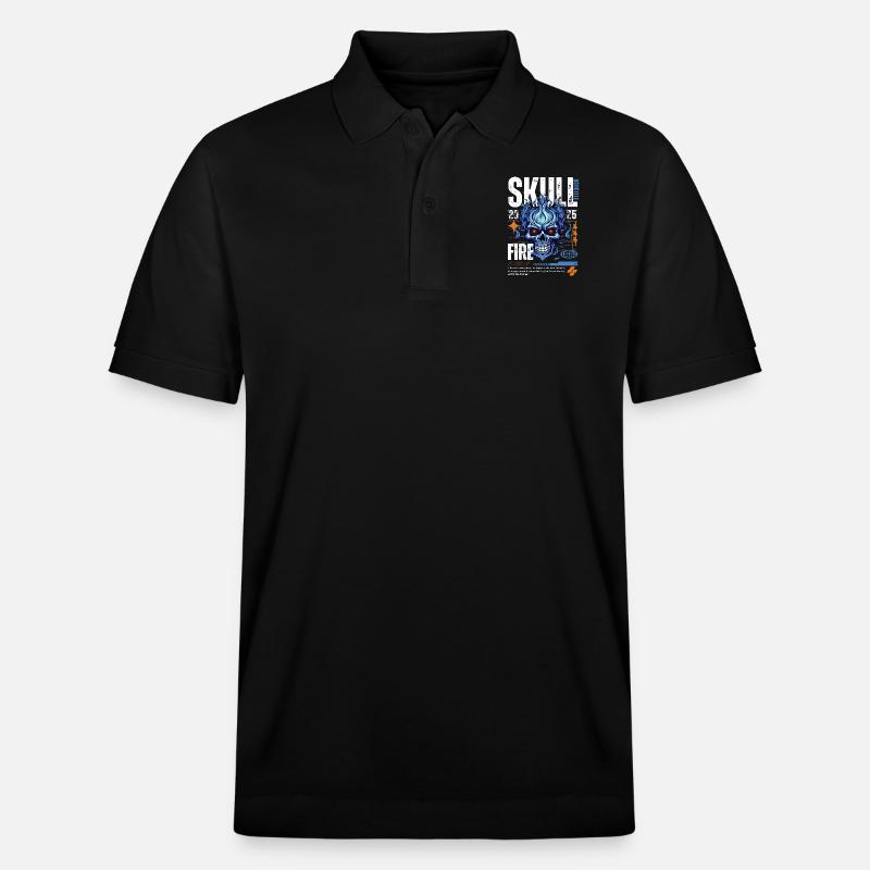 Blue Skull Weiss - Stanley/Stella Unisex Bio-Poloshirt PREPSTER - Schwarz