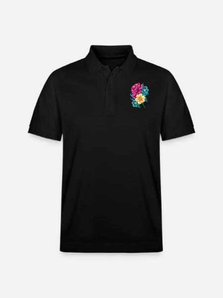 Blumenstrauß - Stanley/Stella Unisex Bio-Poloshirt PREPSTER - Schwarz