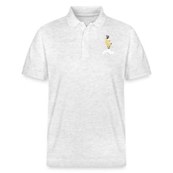 Gams (farbig) - Stanley/Stella Unisex Bio-Poloshirt PREPSTER - Weiß meliert - Vorne - Roxy (174cm) & Andy (188cm)