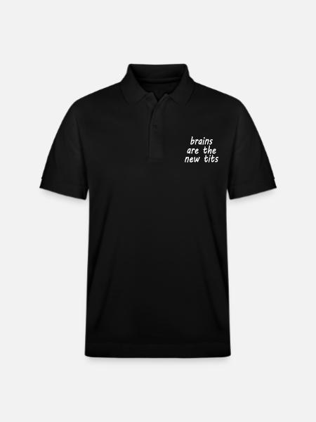 brains are the new tits - Stanley/Stella Unisex Organic Polo Shirt PREPSTER - black