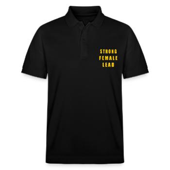 Strong female lead - Stanley/Stella Unisex Bio-Poloshirt PREPSTER - Schwarz - Vorne - Roxy (174cm) & Andy (188cm)