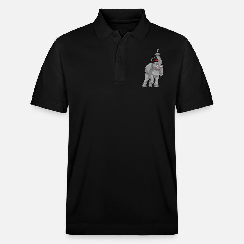 Baguette magique éléphant - Polo PREPSTER bio Stanley/Stella Unisexe - noir