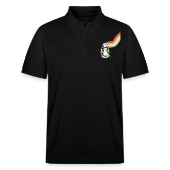 Pinguine Slide - Stanley/Stella Unisex Bio-Poloshirt PREPSTER - Schwarz - Vorne - Roxy (174cm) & Andy (188cm)