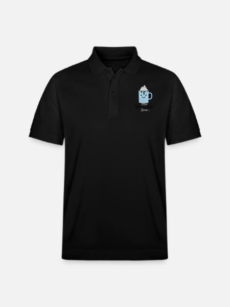 Funny cute mug with i love hot chocolate with - Stanley/Stella Unisex Organic Polo Shirt PREPSTER - black