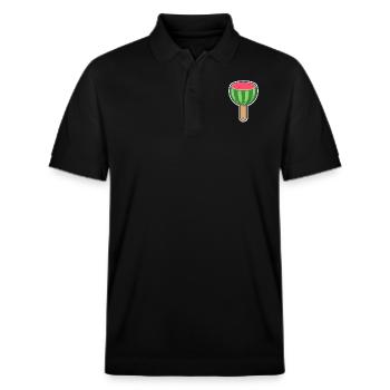 Watermelon on a stick - Stanley/Stella Unisex Organic Polo Shirt PREPSTER - black - Front - Roxy (174cm) & Andy (188cm)
