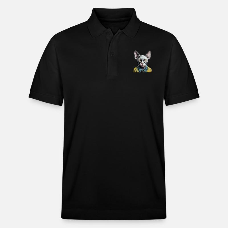 Chat hipster Ziggy - Polo PREPSTER bio Stanley/Stella Unisexe - noir