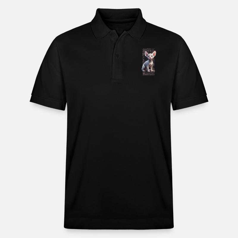Sphynx Cat calligraphitti - Polo PREPSTER bio Stanley/Stella Unisexe - noir