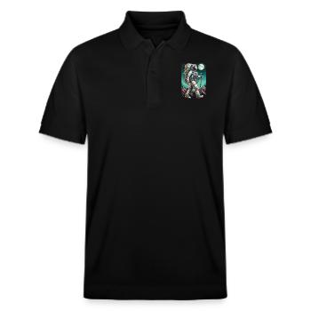 Astronaut hiker - Stanley/Stella Unisex Organic Polo Shirt PREPSTER - black - Front - Roxy (174cm) & Andy (188cm)
