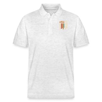January 2015 - 2015 January Birthday Gift - Stanley/Stella Unisex Organic Polo Shirt PREPSTER - heather white - Front - Roxy (174cm) & Andy (188cm)