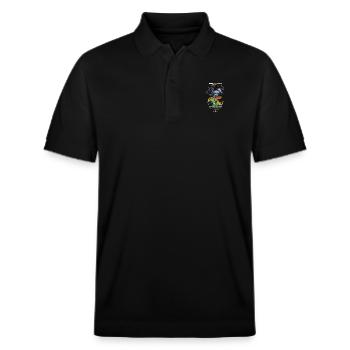 Reggae Vibes Rasta Woman Dancing - Stanley/Stella Unisex Bio-Poloshirt PREPSTER - Schwarz - Vorne - Roxy (174cm) & Andy (188cm)