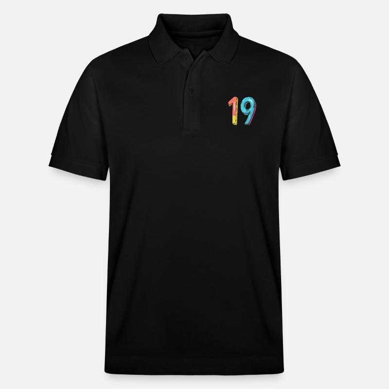 19 Zahl Comic - Stanley/Stella Unisex Bio-Poloshirt PREPSTER - Schwarz
