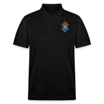 Geometrische Formen - Stanley/Stella Unisex Bio-Poloshirt PREPSTER - Schwarz - Vorne - Roxy (174cm) & Andy (188cm)