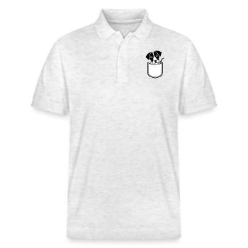 Jack Russell - Stanley/Stella Unisex Bio-Poloshirt PREPSTER - Weiß meliert - Vorne - Roxy (174cm) & Andy (188cm)
