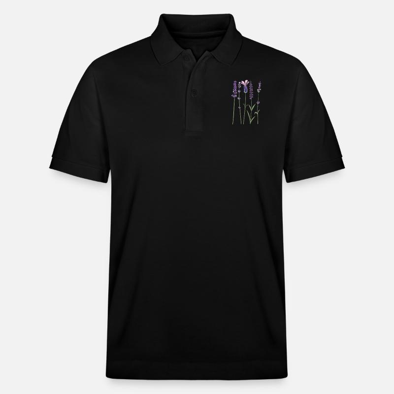 Lavande Violet Violet Provence Lavande Botanique - Polo PREPSTER bio Stanley/Stella Unisexe - noir