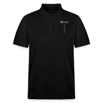 Ostereier | Mit Pfeil nach unten - Stanley/Stella Unisex Bio-Poloshirt PREPSTER - Schwarz - Vorne - Roxy (174cm) & Andy (188cm)