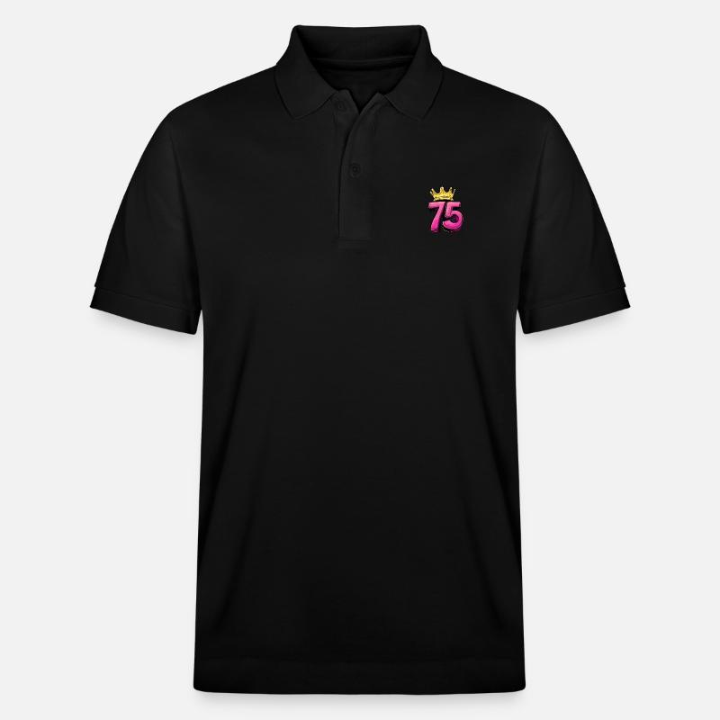 75 Numéro Jersey Couronne - Polo PREPSTER bio Stanley/Stella Unisexe - noir
