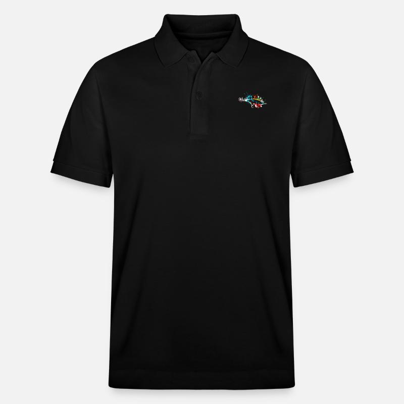 Splash art Dinosaur Stegosaurus - Polo PREPSTER bio Stanley/Stella Unisexe - noir