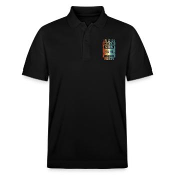 Level 40 Life is like Hardcore Gaming - Stanley/Stella Unisex Bio-Poloshirt PREPSTER - Schwarz - Vorne - Roxy (174cm) & Andy (188cm)