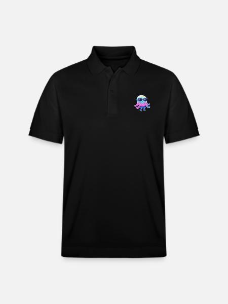 Jellyfish Cool Summer - Stanley/Stella Unisex Organic Polo Shirt PREPSTER - black