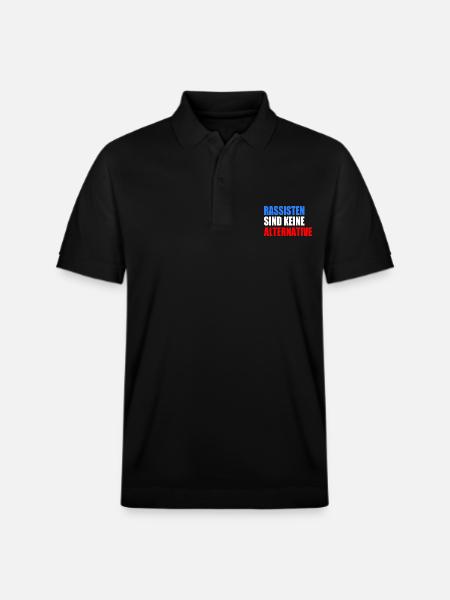Racists are not an alternative - Stanley/Stella Unisex Organic Polo Shirt PREPSTER - black