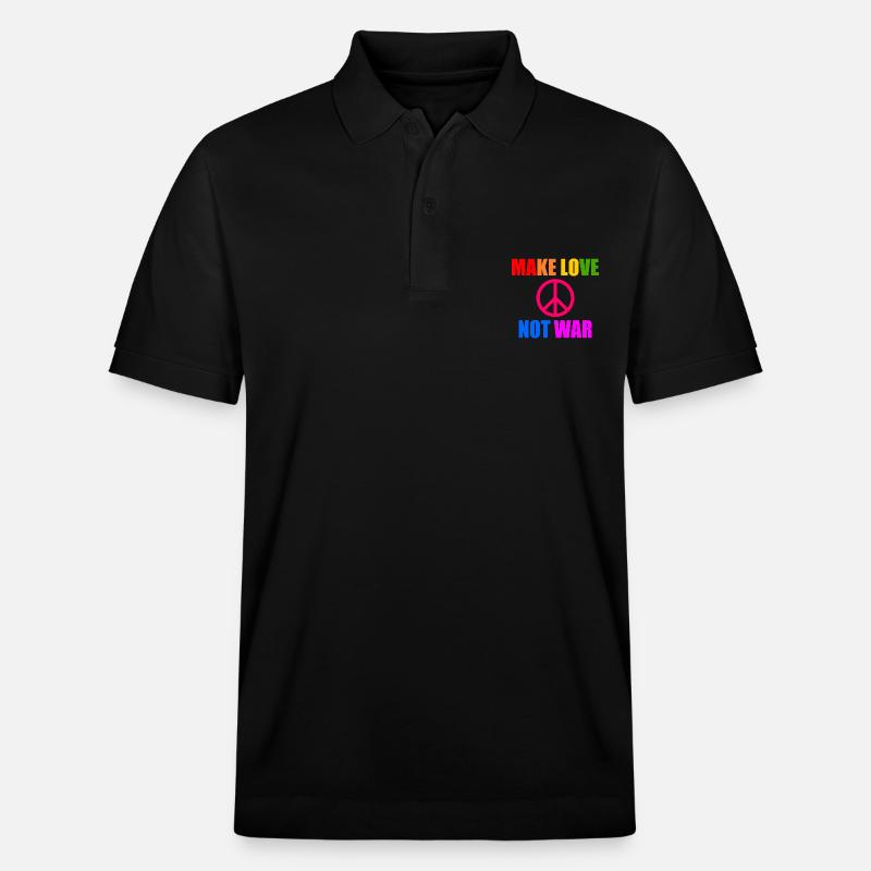 Make love not war - Polo PREPSTER bio Stanley/Stella Unisexe - noir