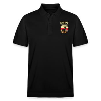 Kuusamo Finland Into The Wild #4 - Stanley/Stella Unisex Organic Polo Shirt PREPSTER - black - Front - Roxy (174cm) & Andy (188cm)