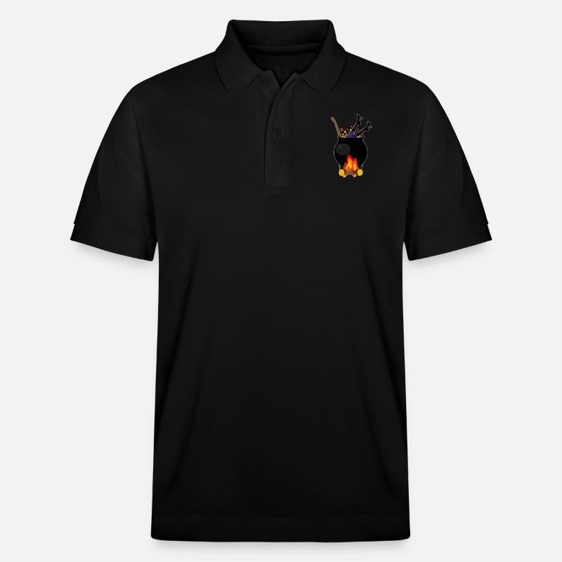 Sorcière dans une casserole - bois de chauffage de cuisson d'Halloween - Polo PREPSTER bio Stanley/Stella Unisexe - noir