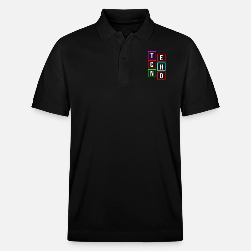Logo techno - Polo PREPSTER bio Stanley/Stella Unisexe - noir