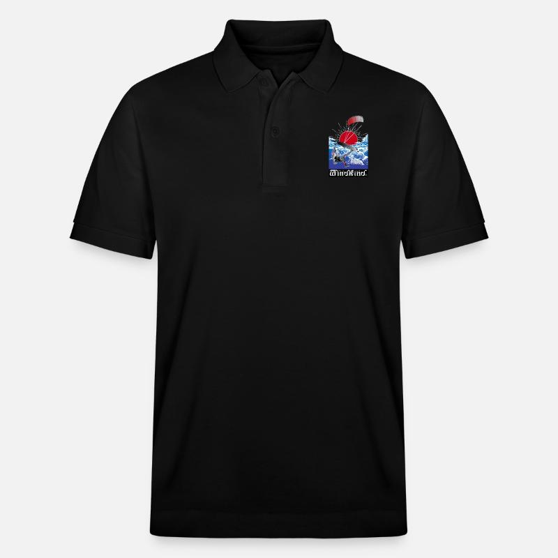 WINDKIND Große Welle - Stanley/Stella Unisex Bio-Poloshirt PREPSTER - Schwarz