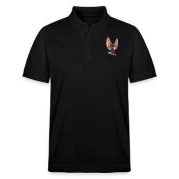 L’aigle royal - Polo PREPSTER bio Stanley/Stella Unisexe - noir - Devant - Roxy (174cm) & Andy (188cm)
