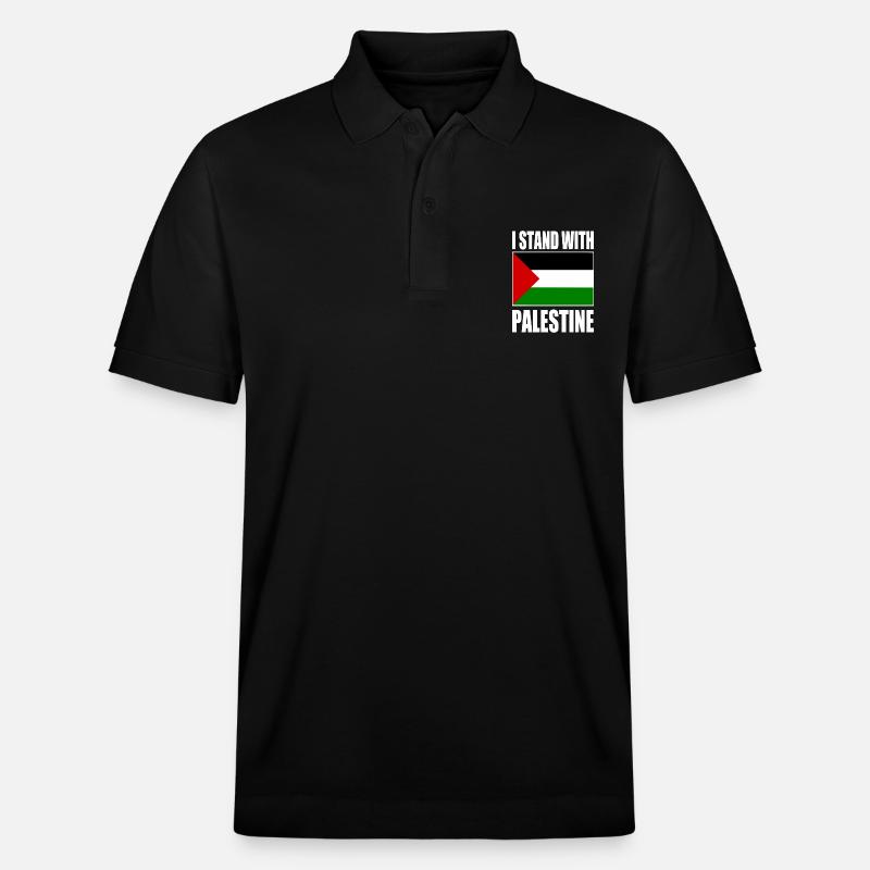 I stand with palestine - Polo PREPSTER bio Stanley/Stella Unisexe - noir