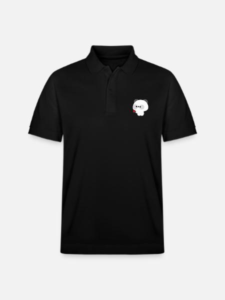 Panda Feeding Love - Stanley/Stella Unisex Organic Polo Shirt PREPSTER - black