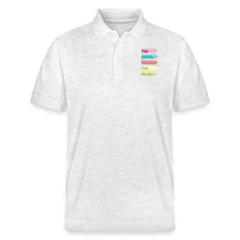 Your Attitude Determines Your Direction - Stanley/Stella Unisex Organic Polo Shirt PREPSTER - heather white - Front - Roxy (174cm) & Andy (188cm)
