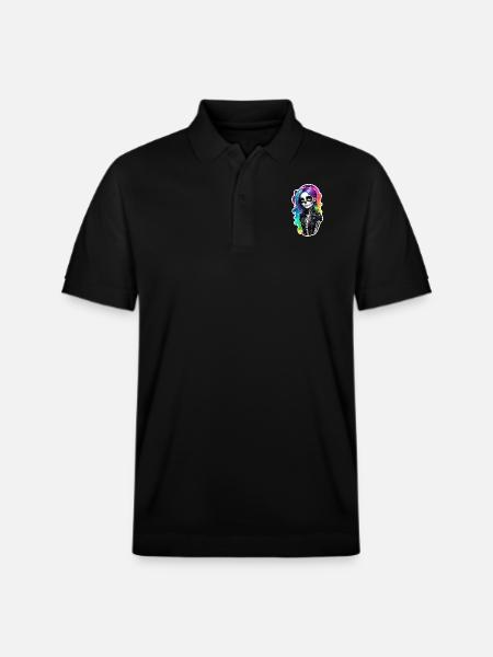 Halloween - Rock & Regenbogen - Stanley/Stella Unisex Bio-Poloshirt PREPSTER - Schwarz