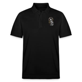 Katze Sphinx Skelett Tattoo - Stanley/Stella Unisex Bio-Poloshirt PREPSTER - Schwarz - Vorne - Roxy (174cm) & Andy (188cm)