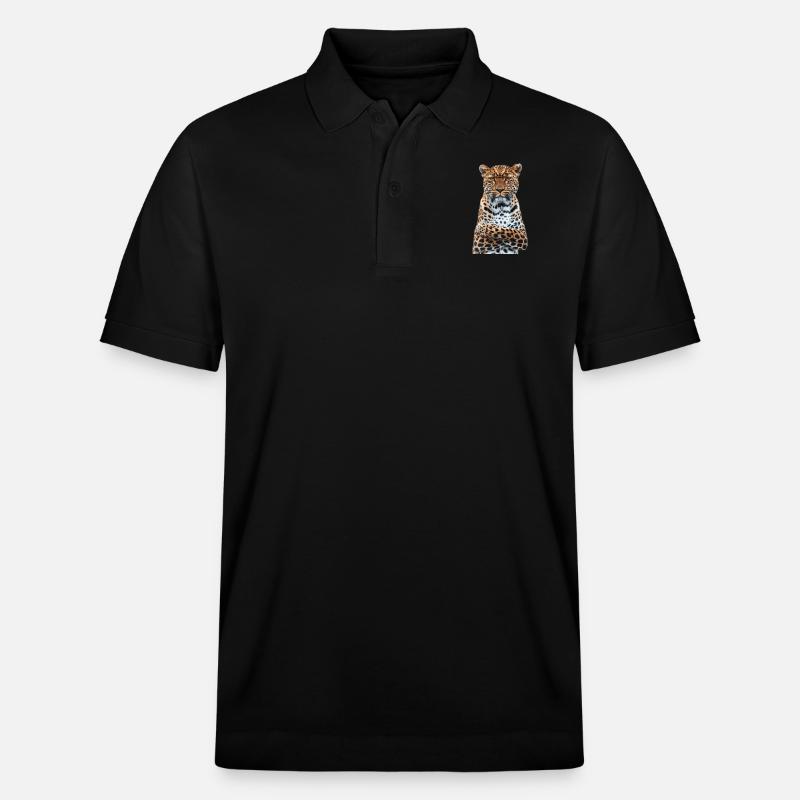 Leopard - Stanley/Stella Unisex Bio-Poloshirt PREPSTER - Schwarz