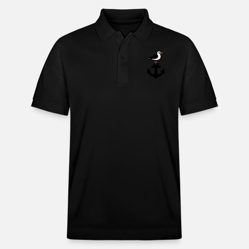 Anker Möwe Hafen - Stanley/Stella Unisex Bio-Poloshirt PREPSTER - Schwarz