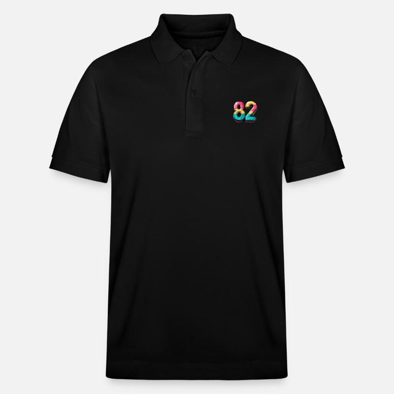 82 Zahl Comic - Stanley/Stella Unisex Bio-Poloshirt PREPSTER - Schwarz