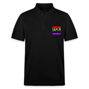 Fck afd - Stanley/Stella Unisex Organic Polo Shirt PREPSTER - black - Front - Roxy (174cm) & Andy (188cm)