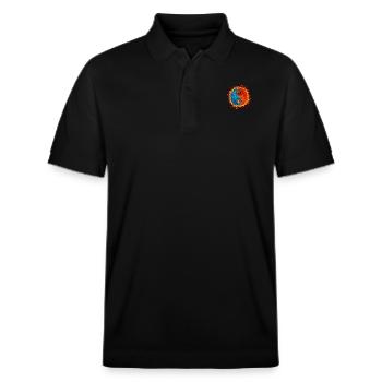 Yin Yang Wasserfeuer - Stanley/Stella Unisex Bio-Poloshirt PREPSTER - Schwarz - Vorne - Roxy (174cm) & Andy (188cm)