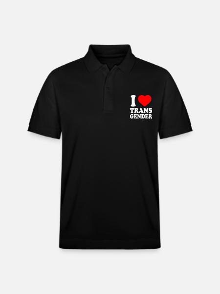 I love transgender trans - Stanley/Stella Unisex Organic Polo Shirt PREPSTER - black