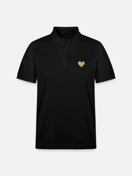 Buntes Herz - Stanley/Stella Unisex Bio-Poloshirt PREPSTER - Schwarz