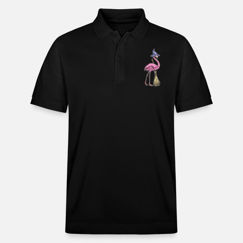 Flamingo Sorcière d’Halloween - Polo PREPSTER bio Stanley/Stella Unisexe - noir