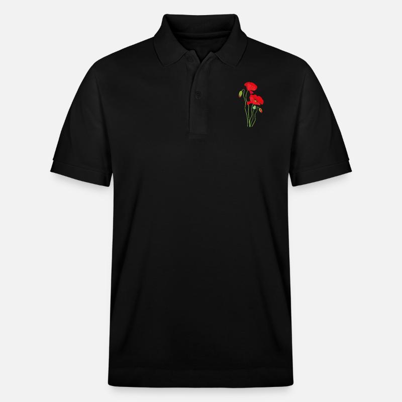 Coquelicot - conception de fleurs - Polo PREPSTER bio Stanley/Stella Unisexe - noir