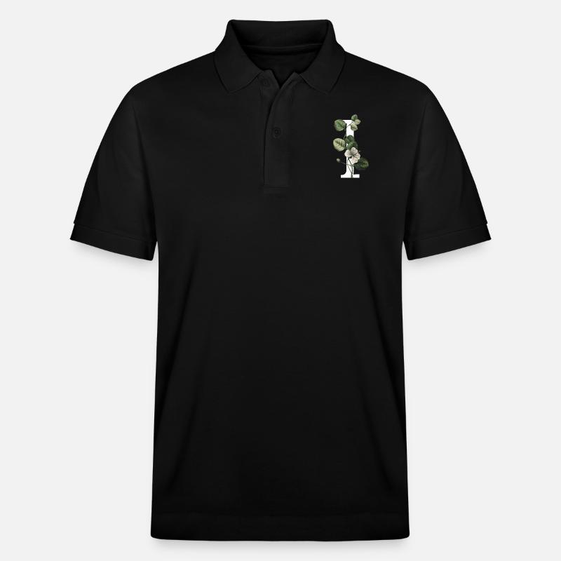 lettre i botanique vert - Polo PREPSTER bio Stanley/Stella Unisexe - noir