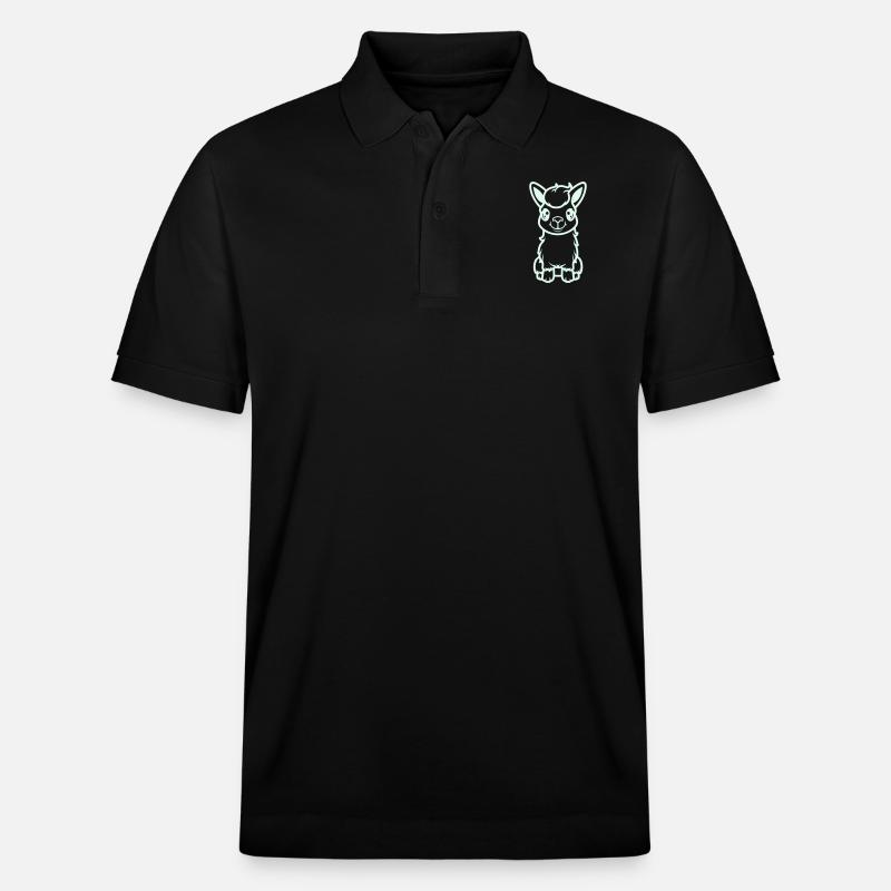 Lama Al Paka Comic - Stanley/Stella Unisex Organic Polo Shirt PREPSTER - black